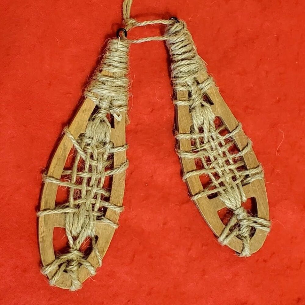 Vintage Indigenous Mini Snow Shoes Very Unique Navajo, Inuit ? Hand Made - Mnt.